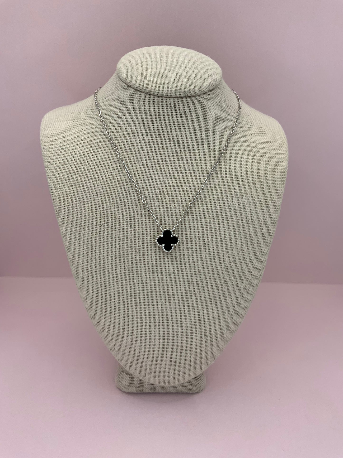 Clover Necklace Sterling Silver 925- Available in Different Colors