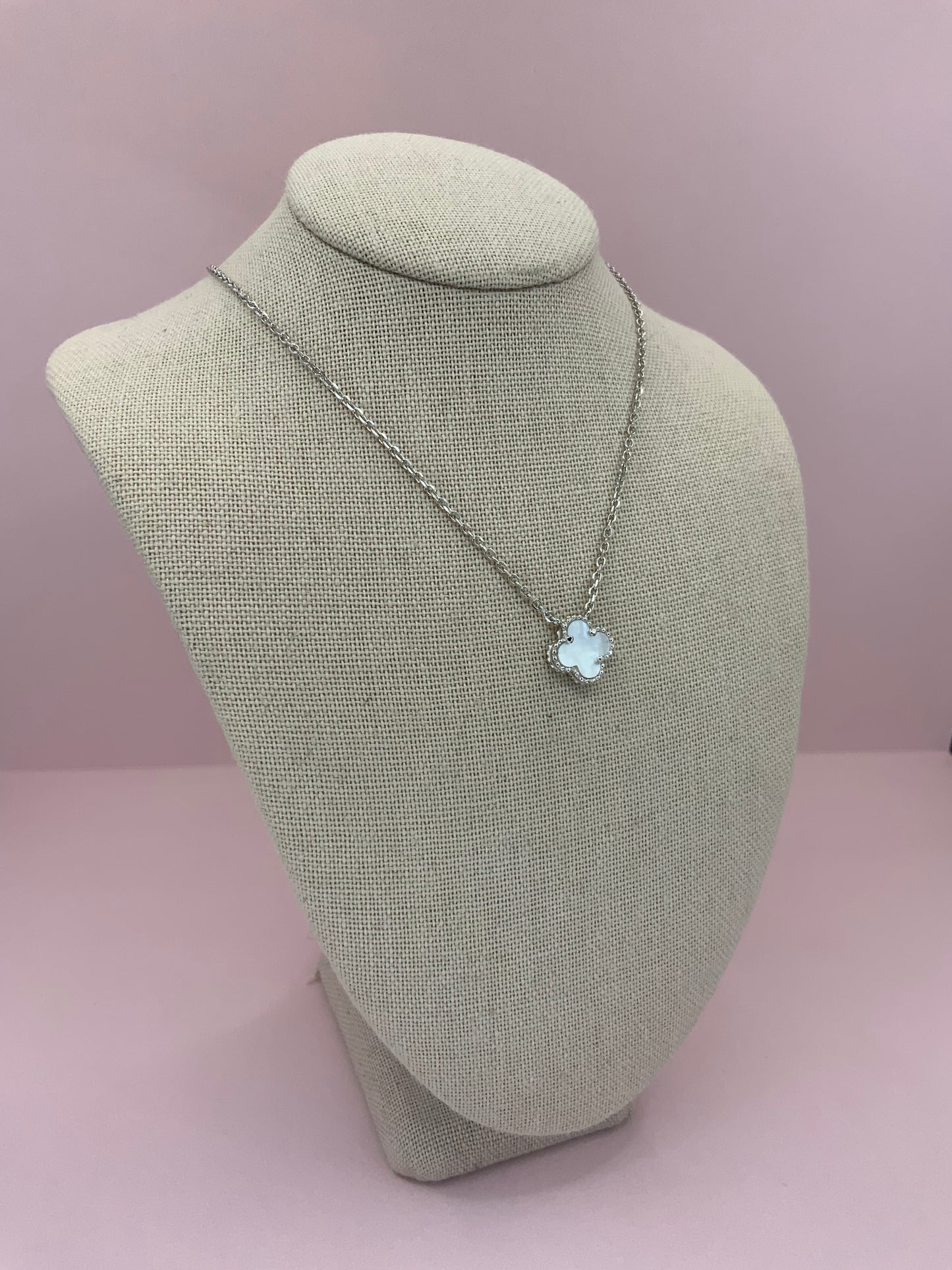 Clover Necklace Sterling Silver 925- Available in Different Colors