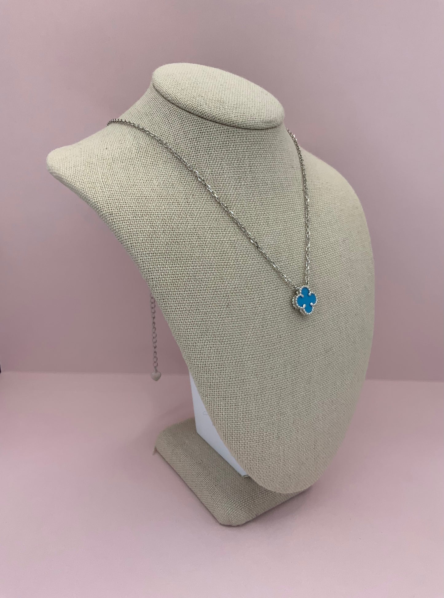 Clover Necklace Sterling Silver 925- Available in Different Colors