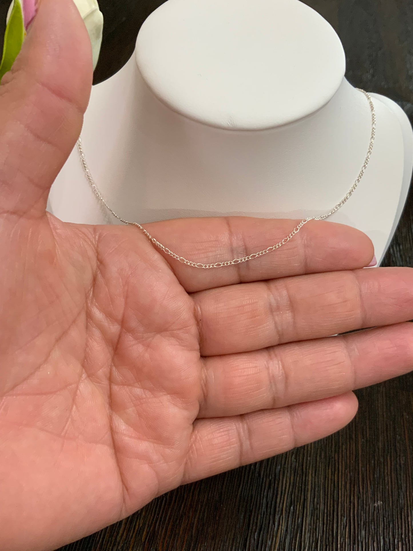 Figaro Chain Necklace Sterling Silver 925