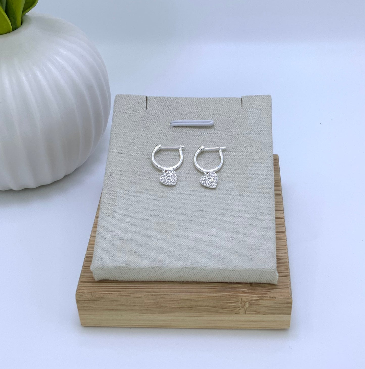 Heart Hoop Earring With Zc Sterling Silver 925