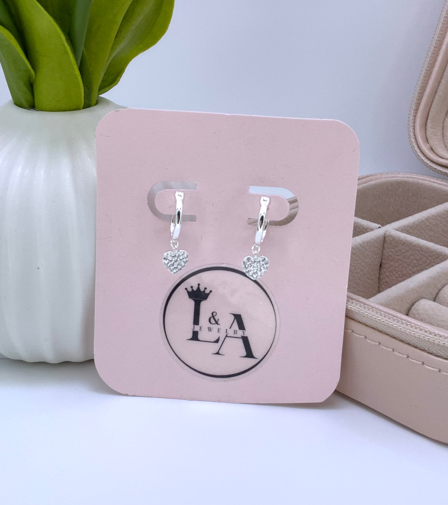 Heart Hoop Earring With Zc Sterling Silver 925