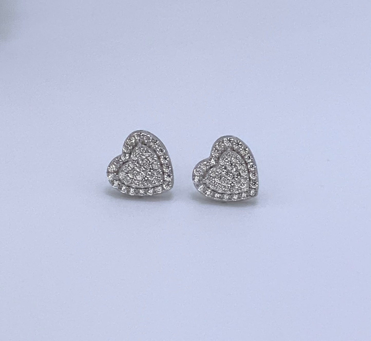 Sweat Heart Stud Earring With Zc Sterling Silver 925