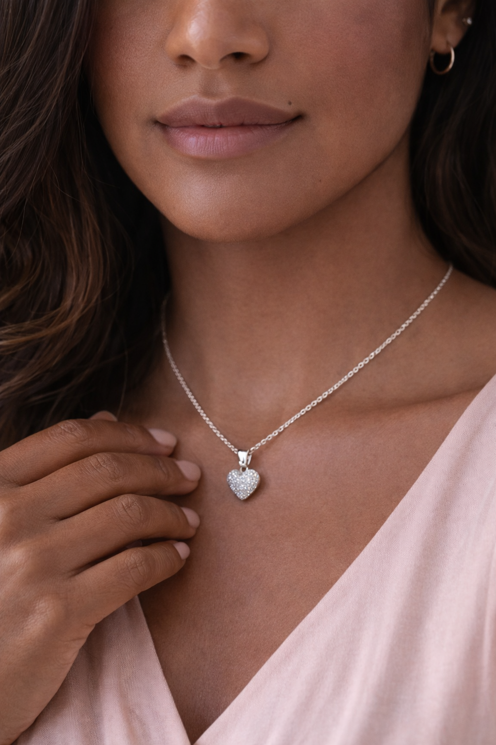 Heart Pendant CZ Sterling Silver 925