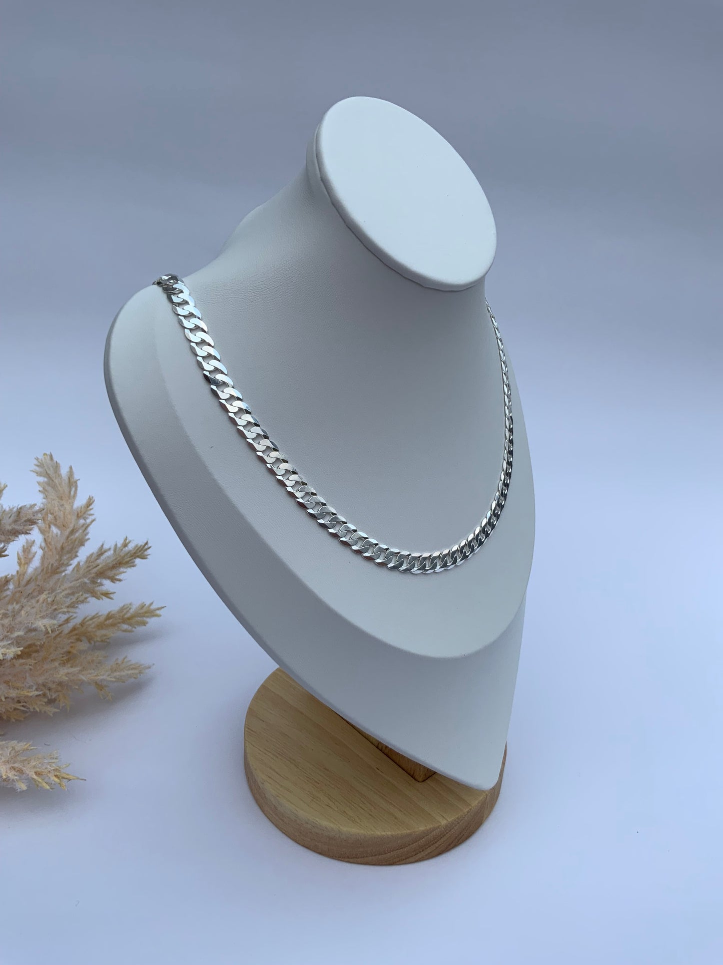 Cubana Chain Necklace Sterling Silver 925