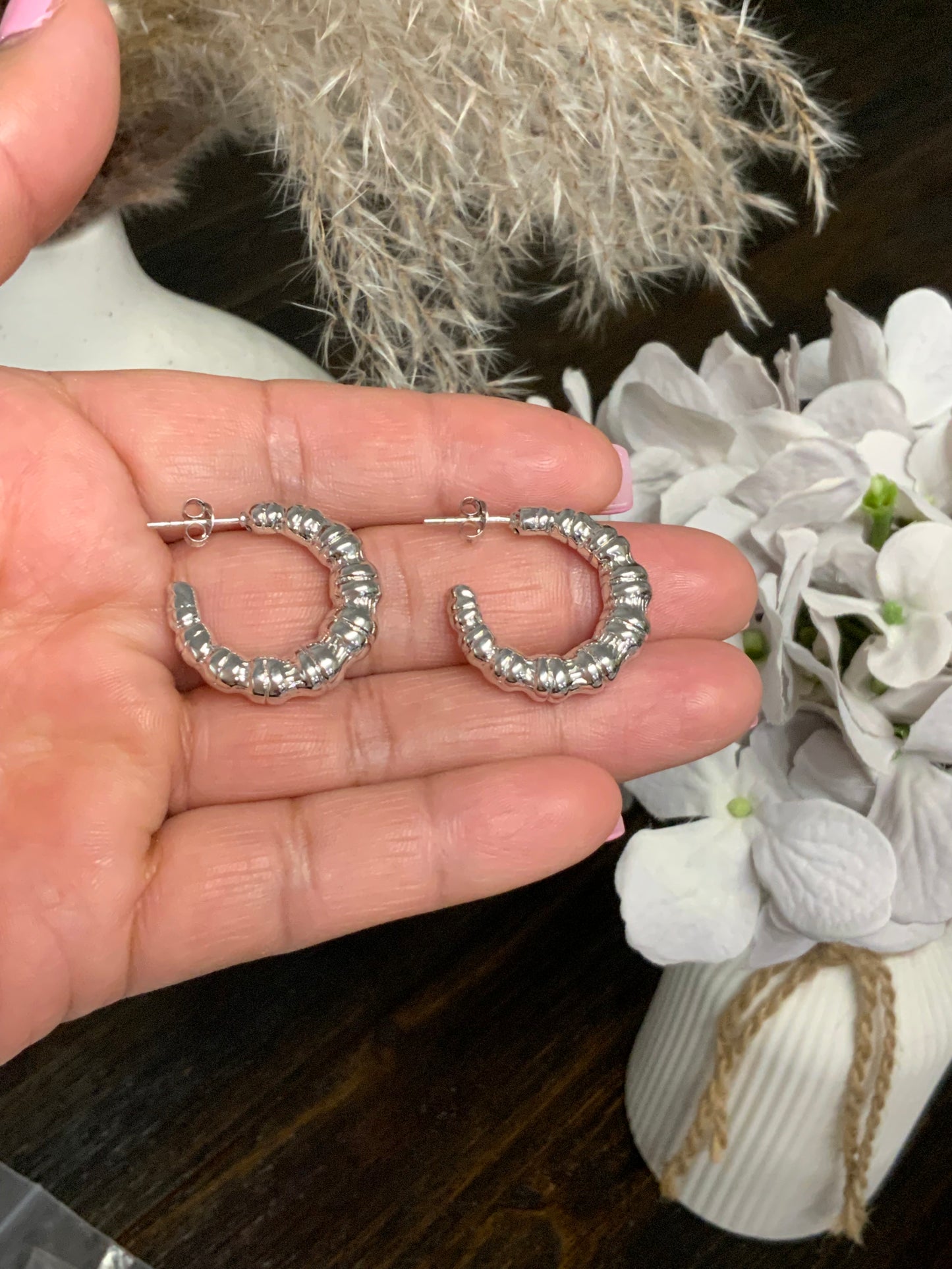 Valentina Hoops Earring Sterling Silver 925-25mm