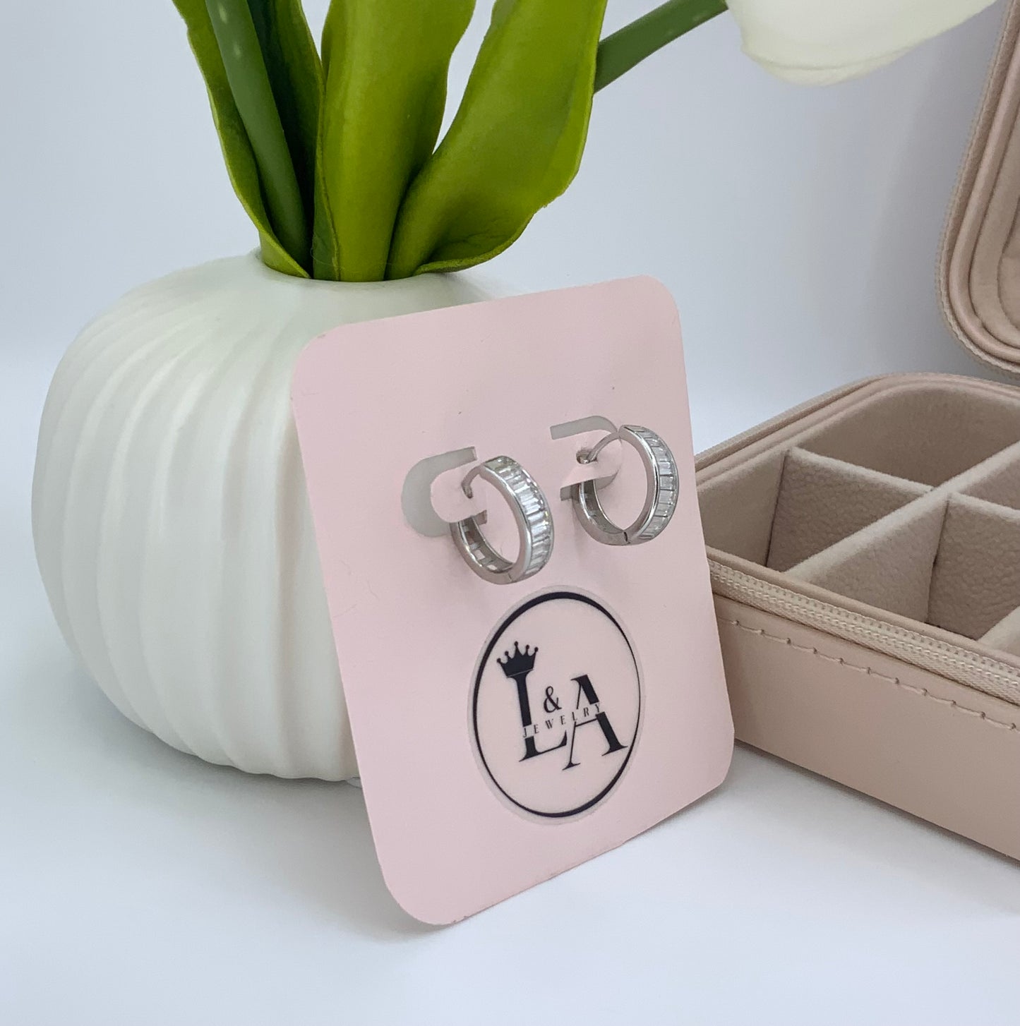 Angela Hoop Earrings With Zc Sterling Silver 925