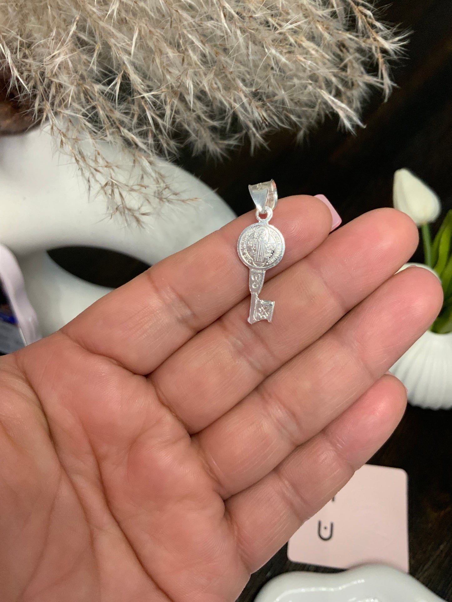 Saint Benedict Key Pendant - Sterling Silver 925