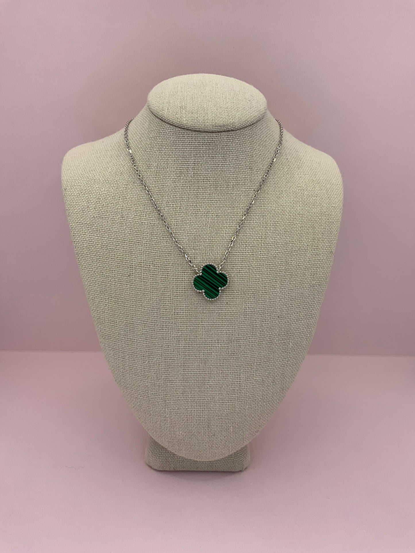 Clover Necklace Sterling Silver 925- Available in Different Colors