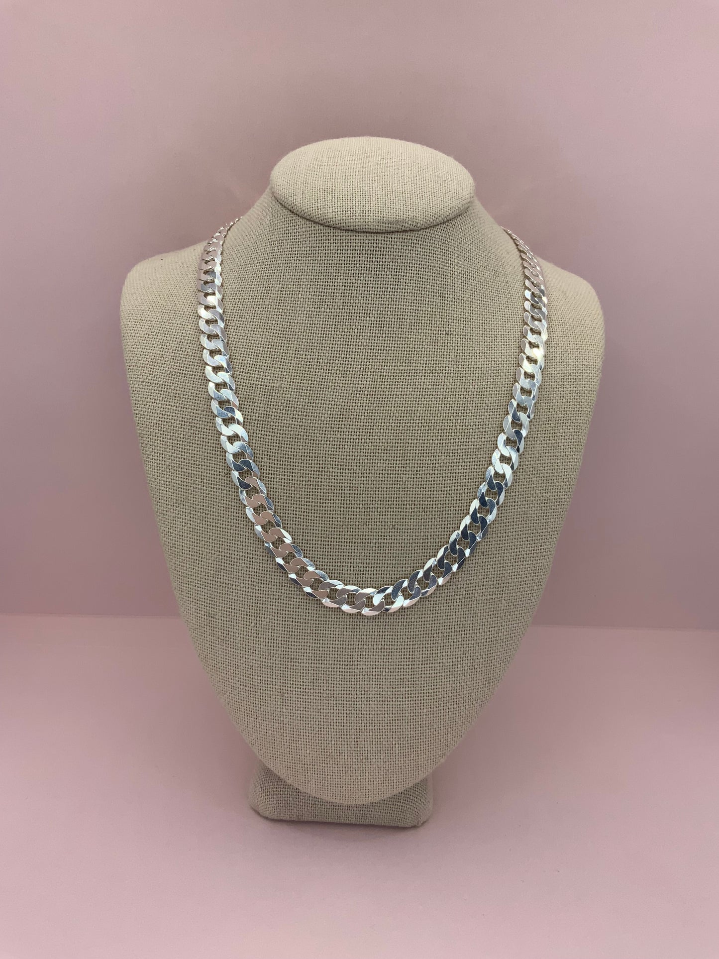 Cubana Chain Necklace Sterling Silver 925
