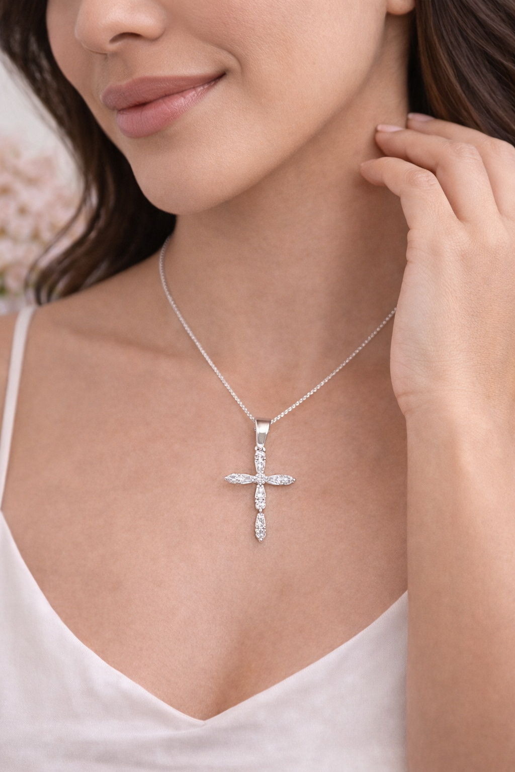 Divine Cross 925 Sterling Silver- 0.9”