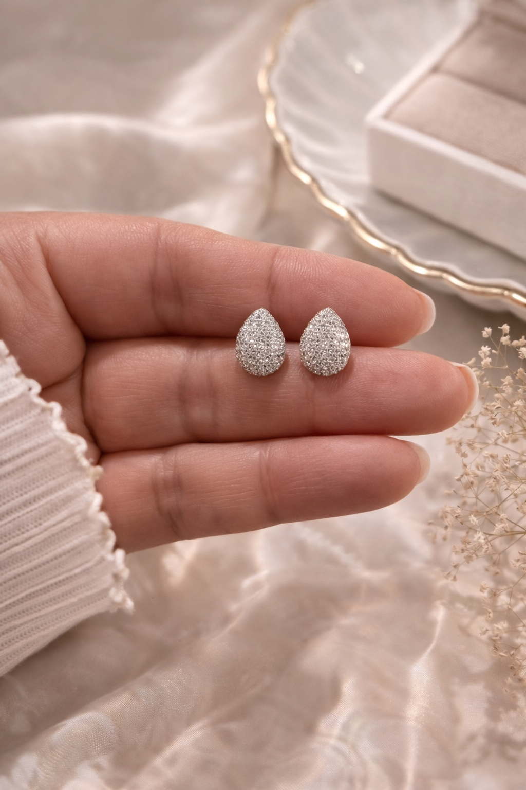 Radiance Drop Earrings – 925 Sterling Silver with Zirconia-10mm