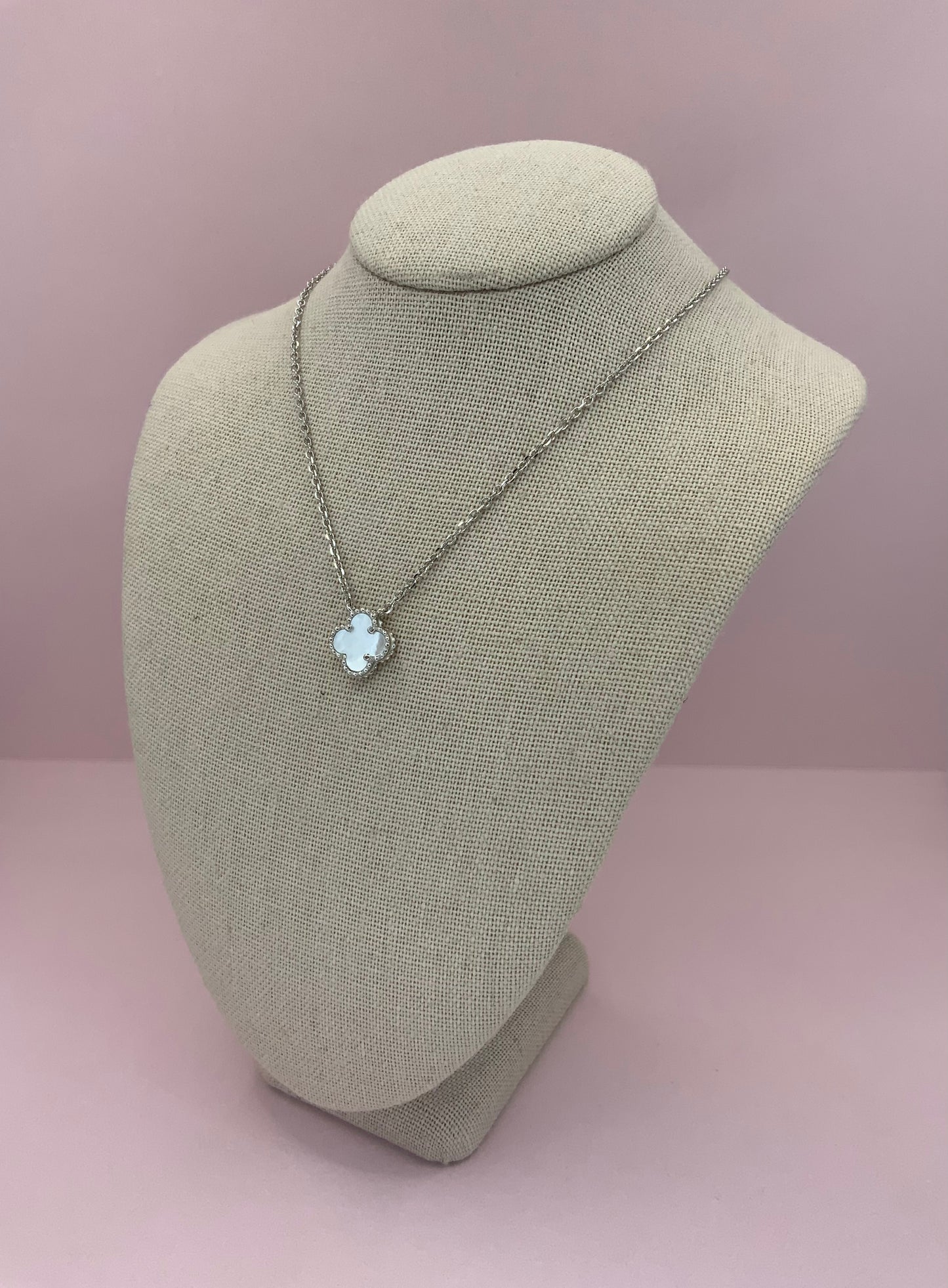Clover Necklace Sterling Silver 925- Available in Different Colors