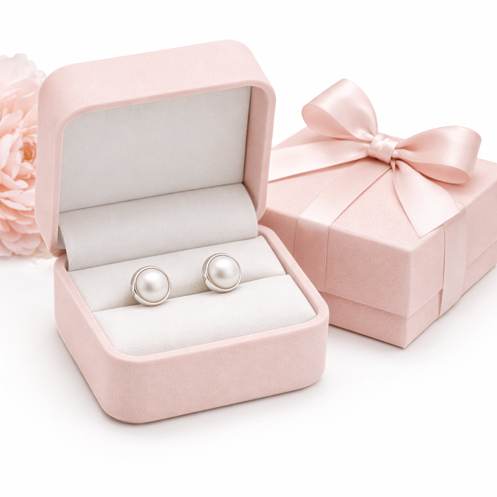 Isabelle Pearl Stud Earring - Sterling Silver925 - 9 mm