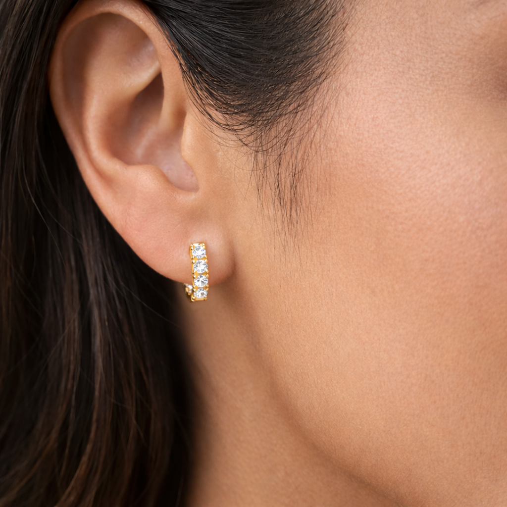 Vera Hoops Earrings Sterling Silver 925
