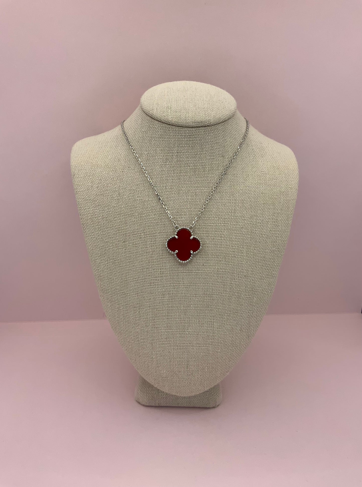 Clover Necklace Sterling Silver 925- Available in Different Colors