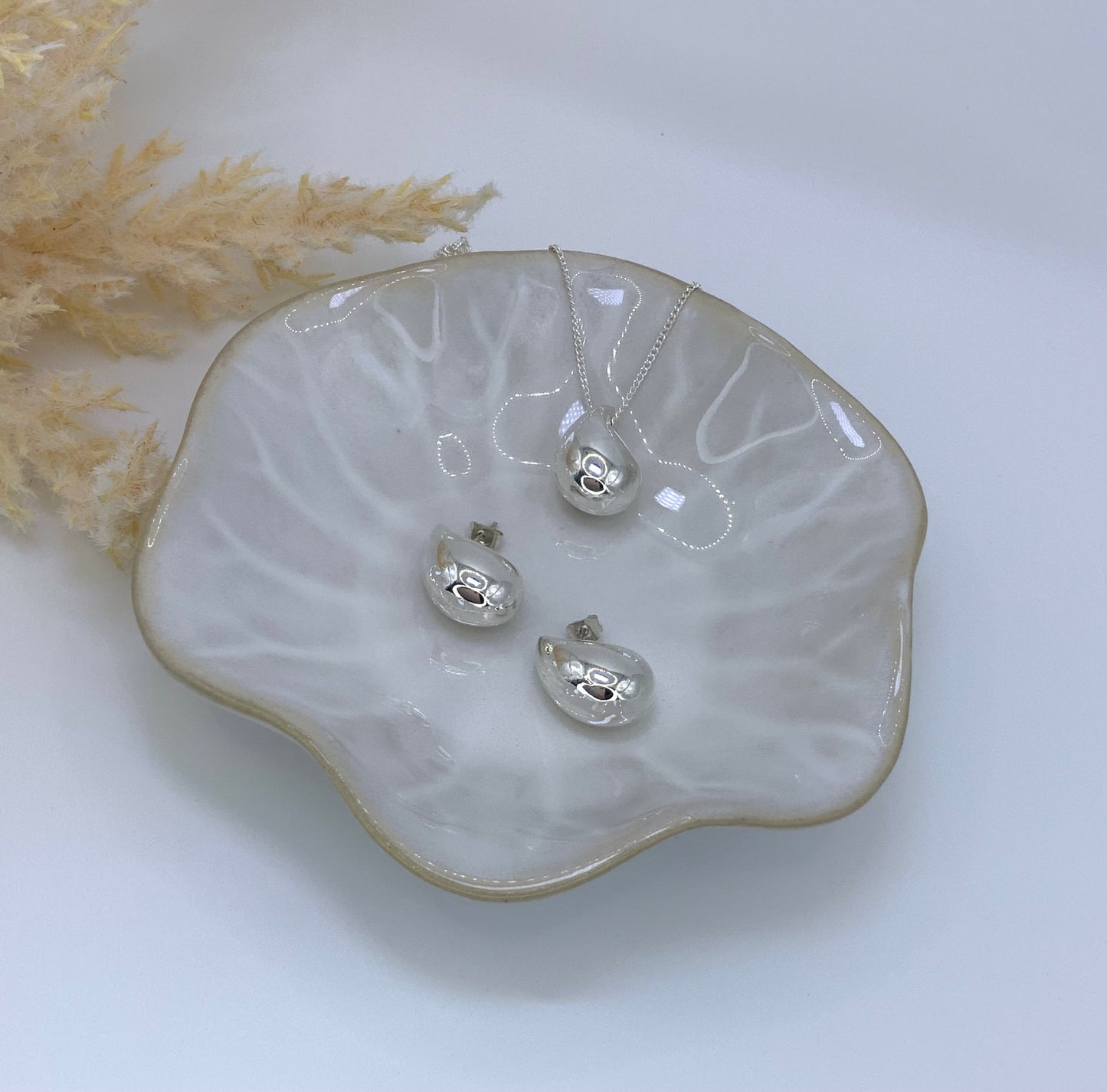 Set Bottega Necklace and Earring - Sterling Silver 925