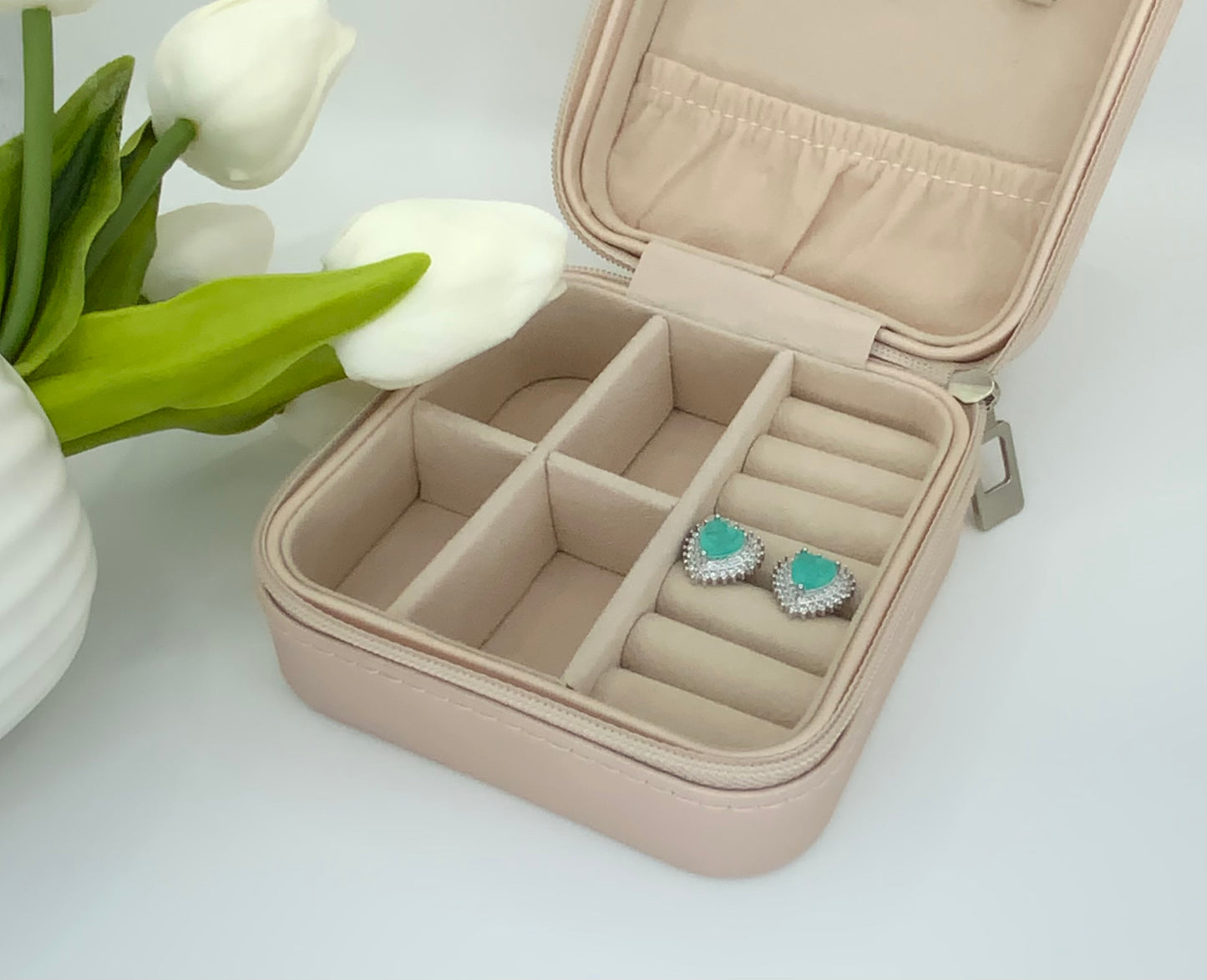 Elli Stud Earring Natural Stone Paraiba With Zc S. Silver 925