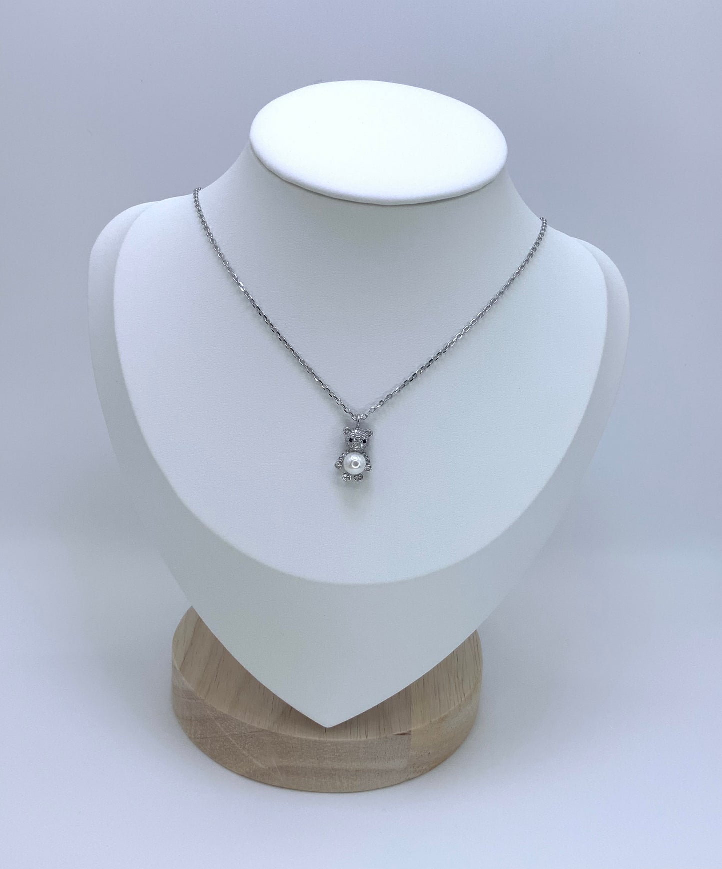 Teddy Bear Necklace Sterling Silver 925