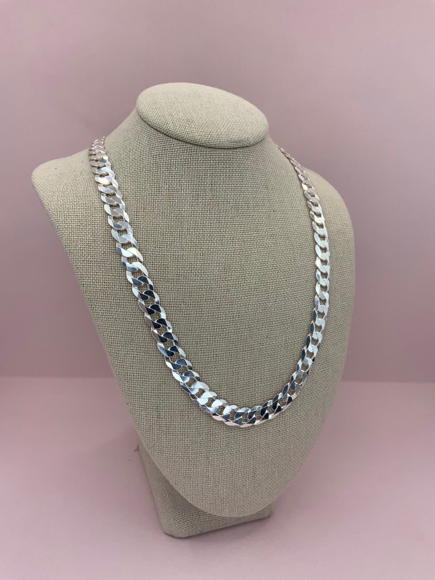 Cubana Chain Necklace Sterling Silver 925