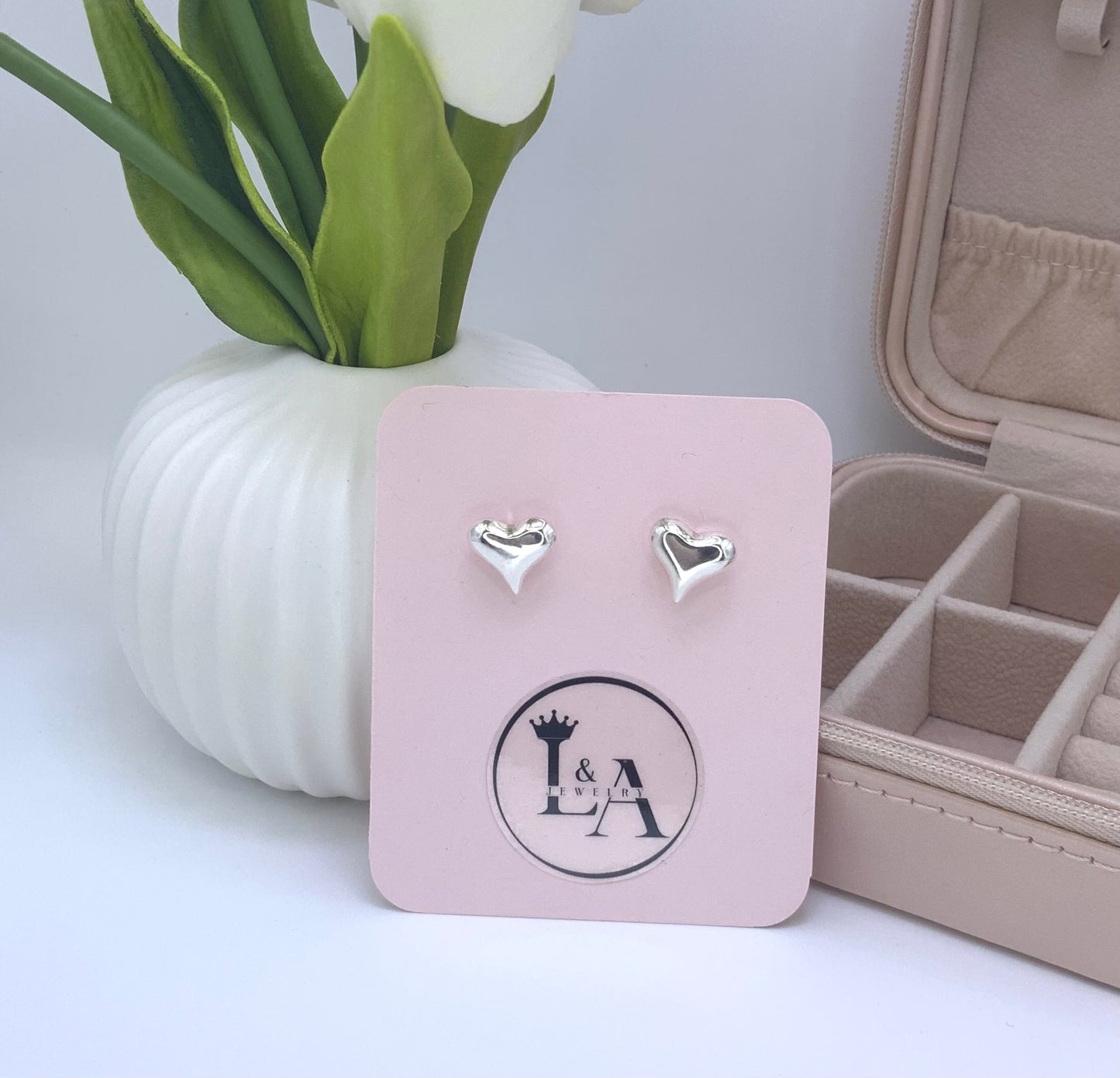 Giulia Stud Heart Earrings Sterling Silver925