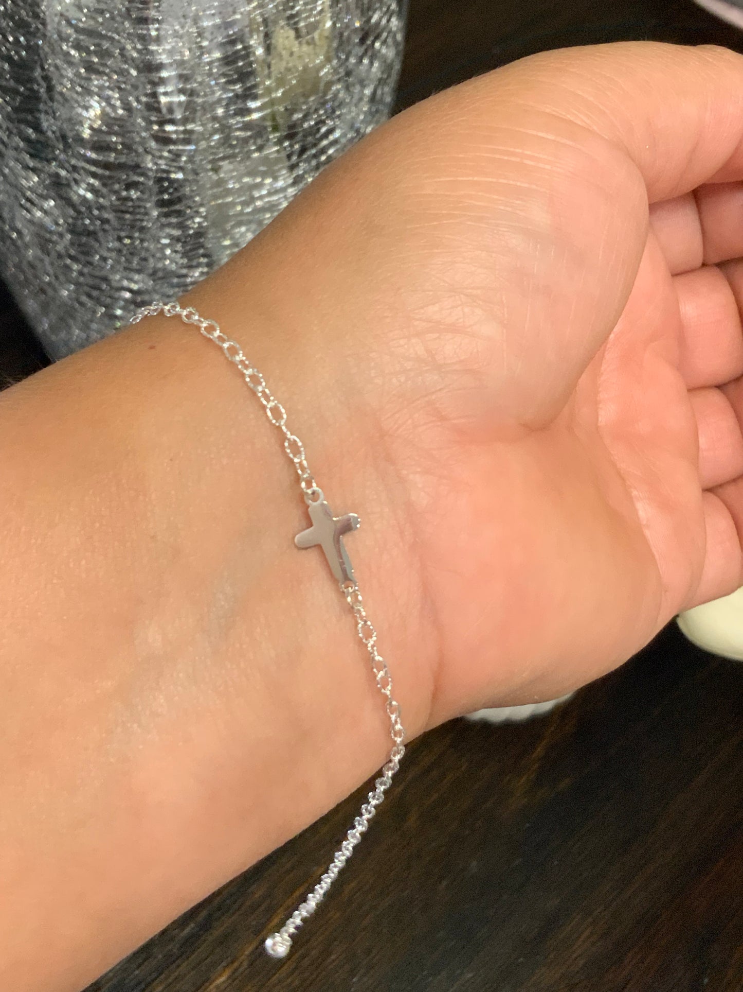 Cross Bracelet Sterling Silver 925 - up to 8”
