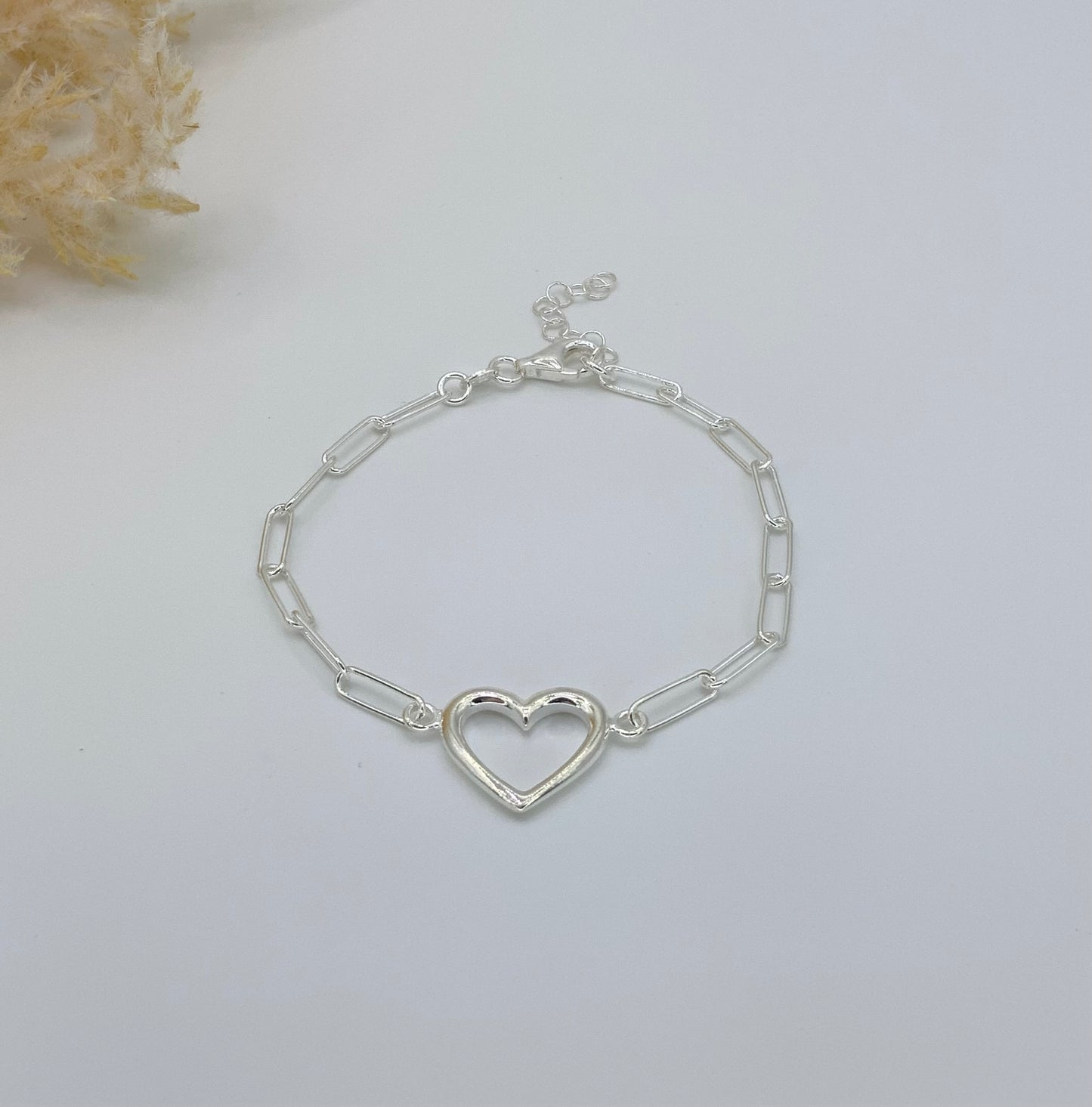 Paperclip with Heart Bracelet