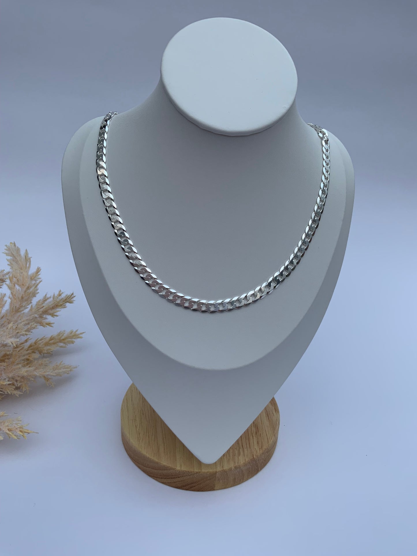 Cubana Chain Necklace Sterling Silver 925