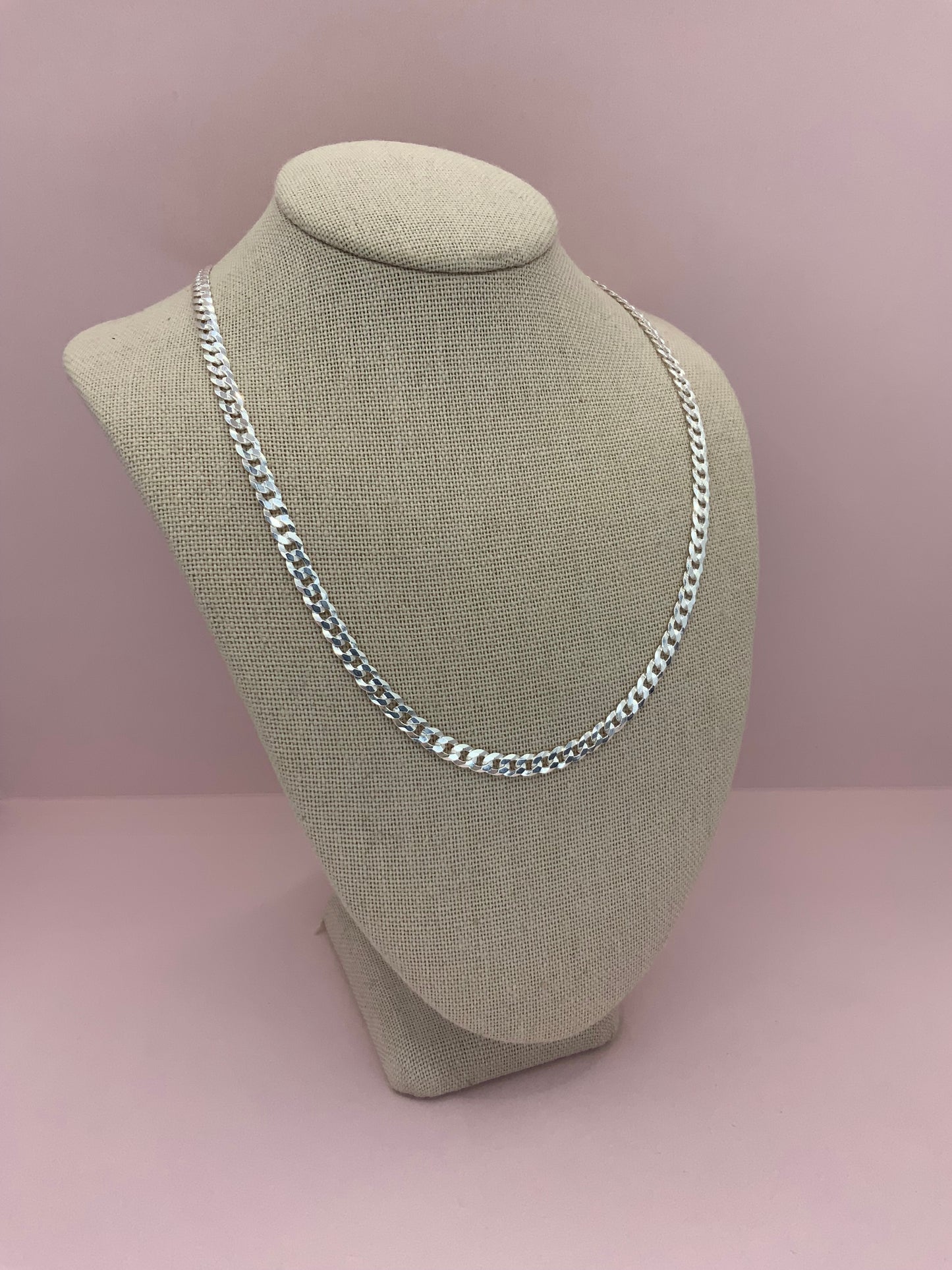 Cubana Chain Necklace Sterling Silver 925