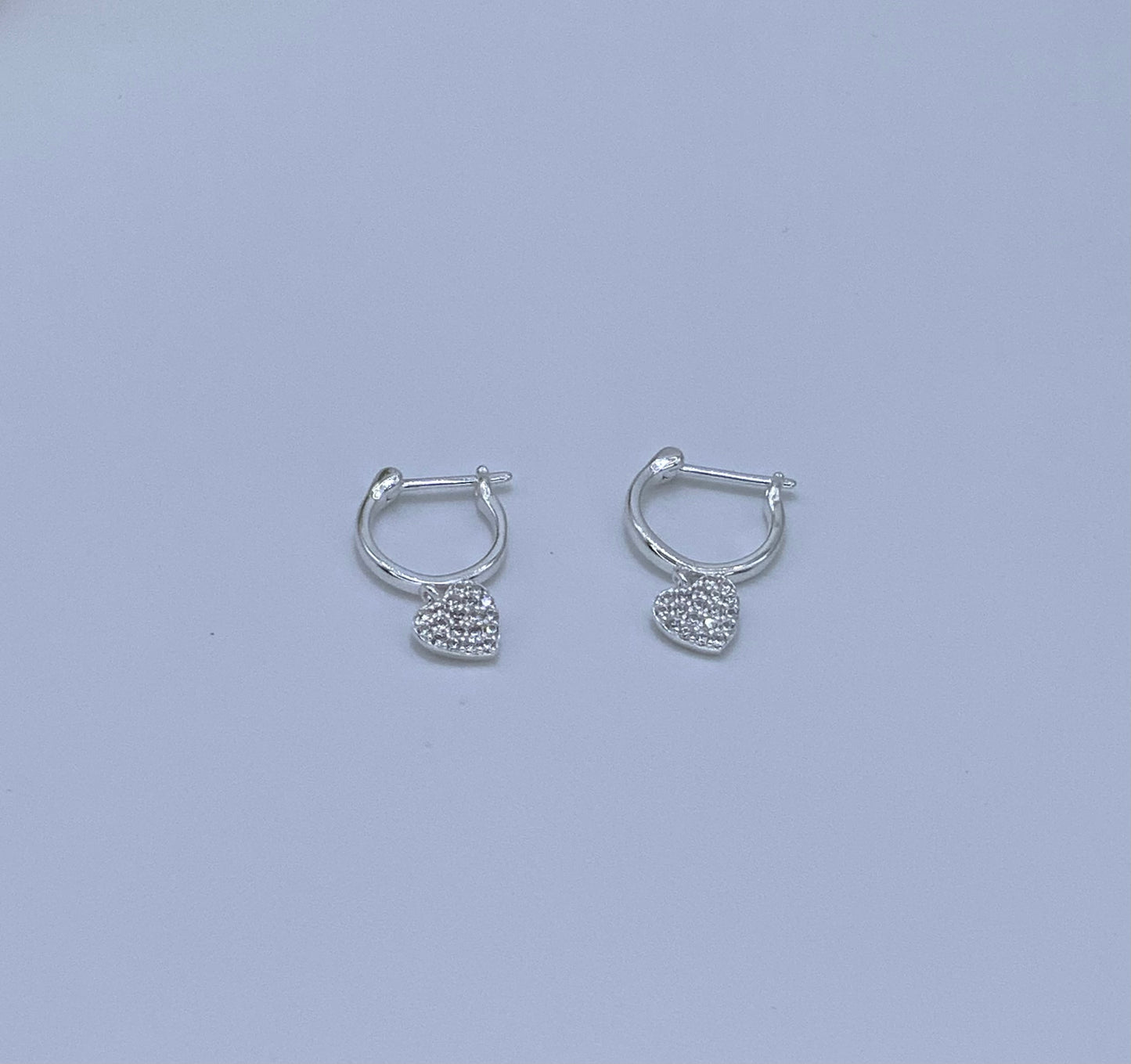 Heart Hoop Earring With Zc Sterling Silver 925
