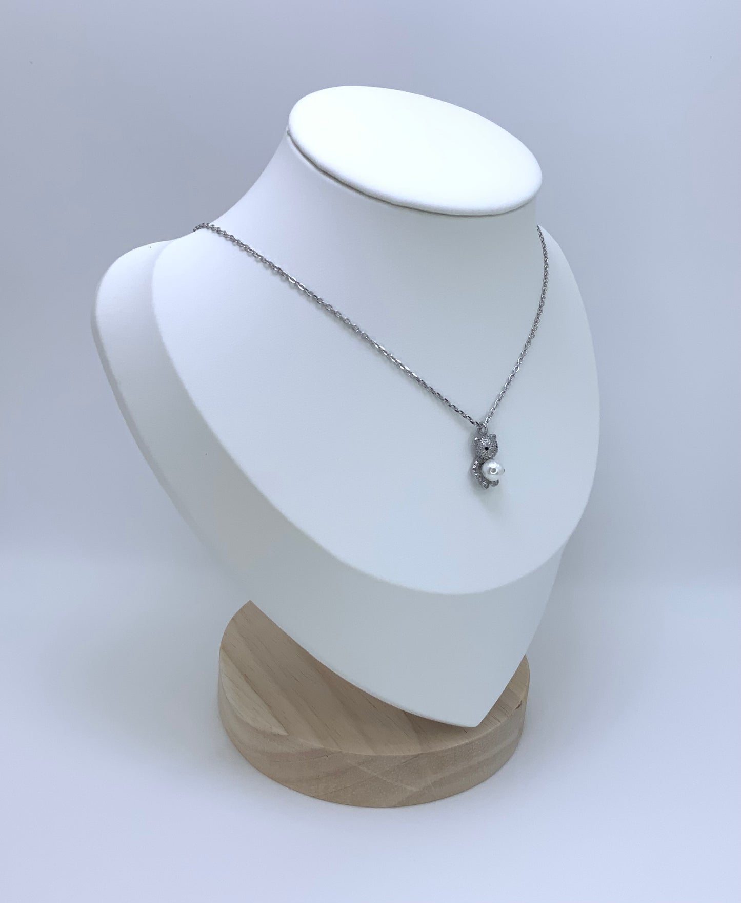 Teddy Bear Necklace Sterling Silver 925
