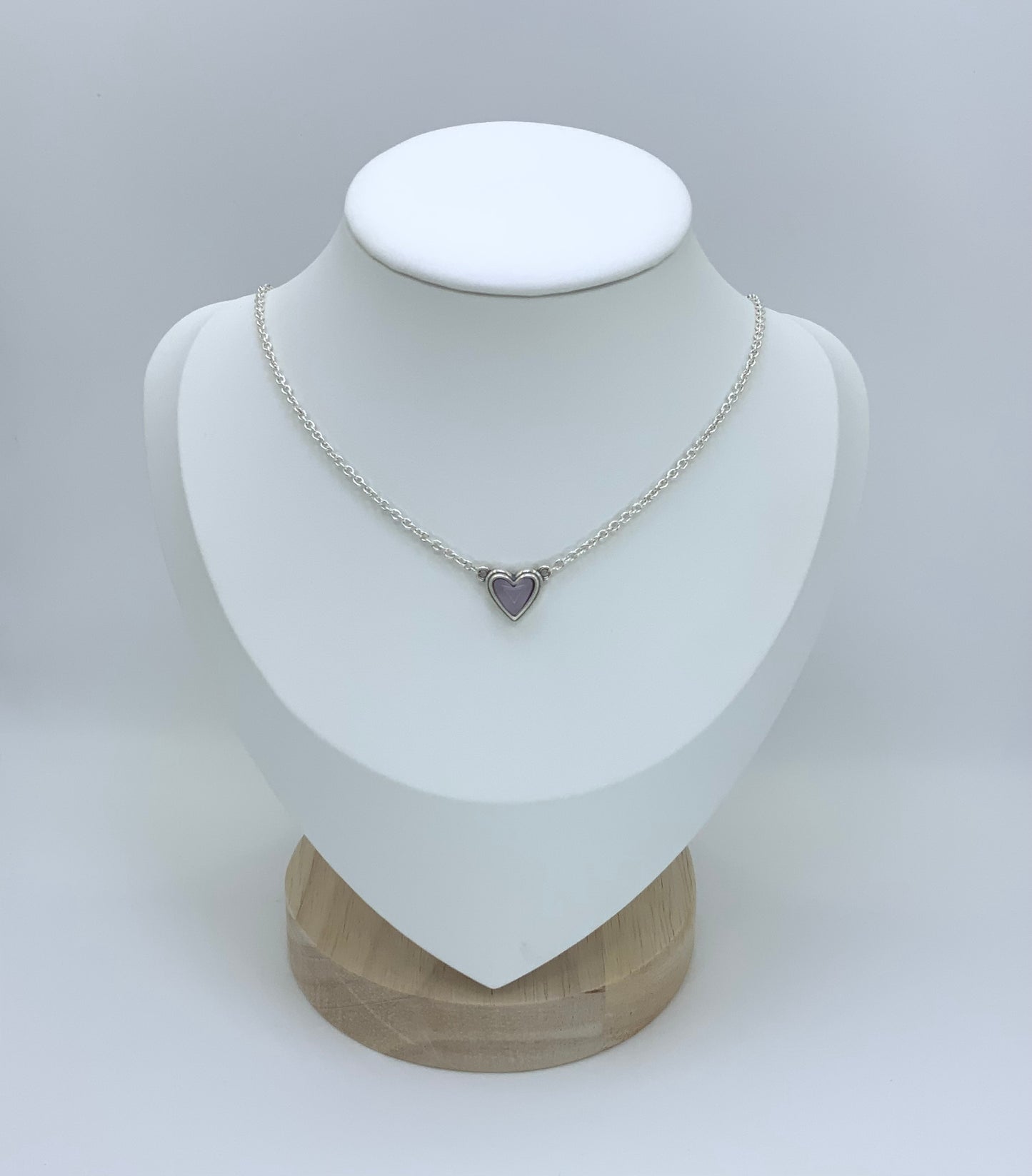 Pink Heart Necklace Sterling Silver 925