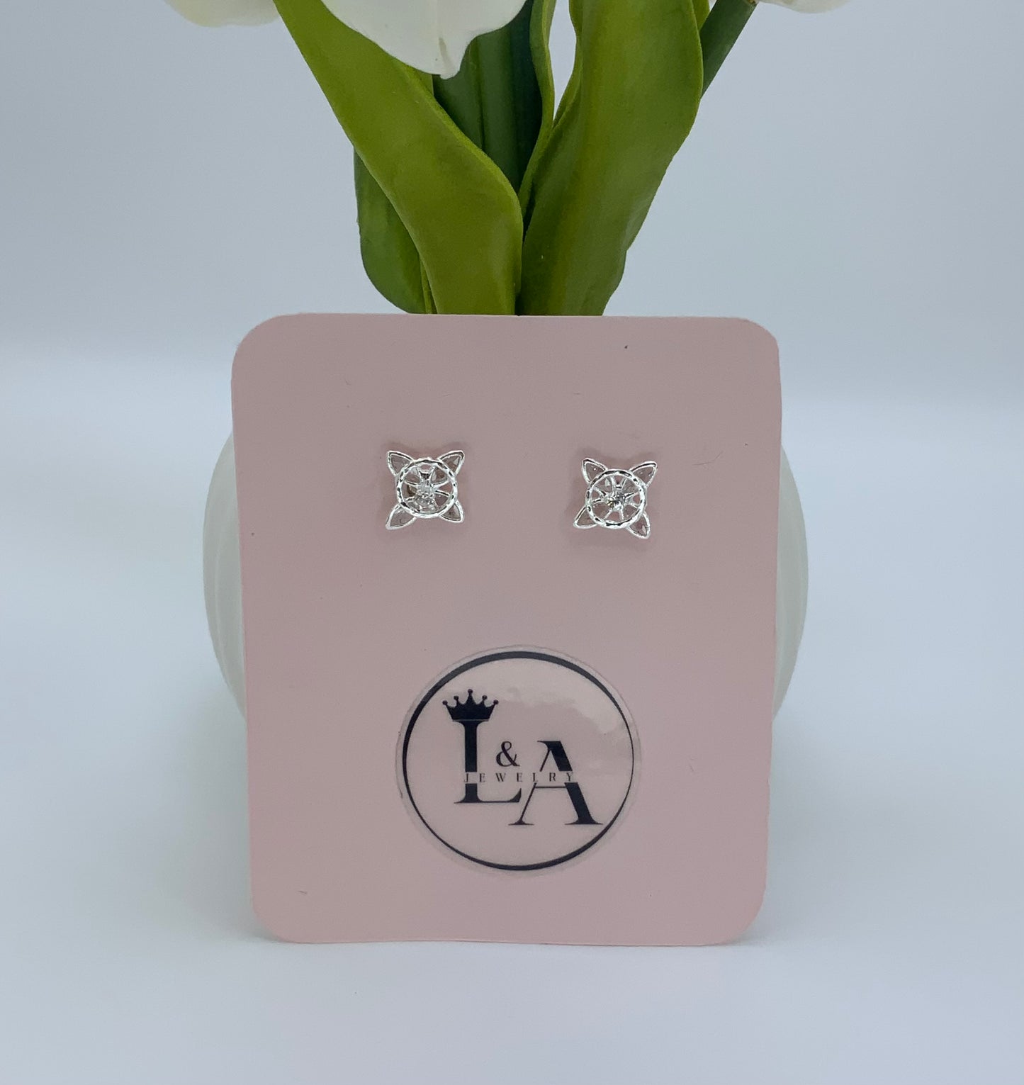 Nudo de Bruja Stud Earring Sterling Silver 925 Protection