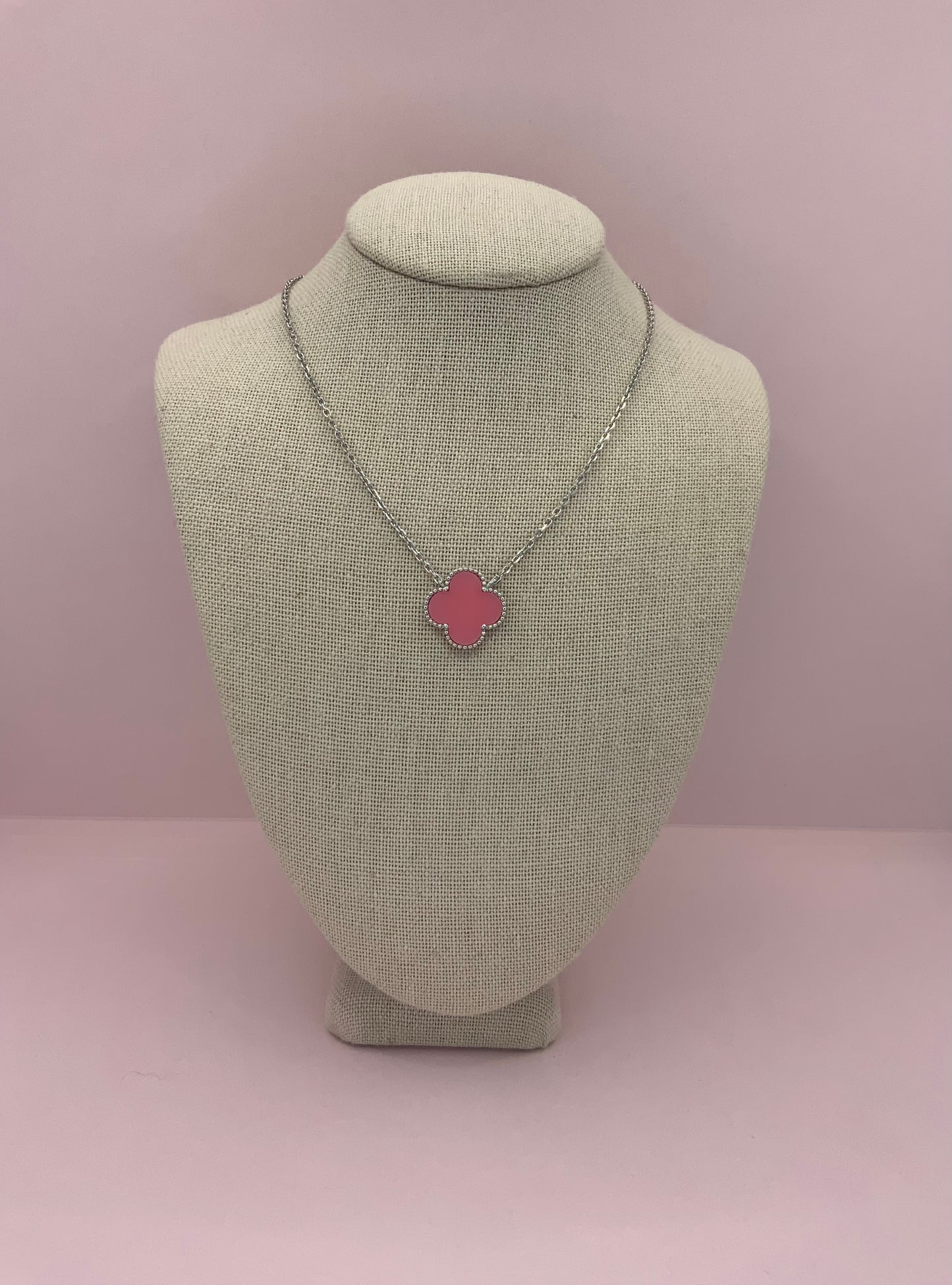 Clover Necklace Sterling Silver 925- Available in Different Colors