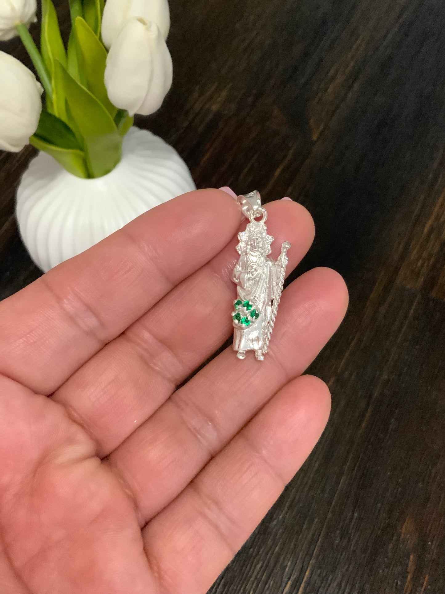 Saint Jude Pendant with Zc - Sterling Silver 925