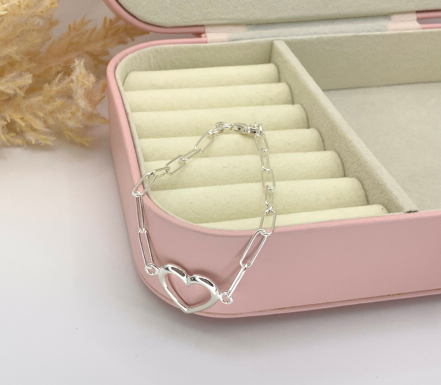 Paperclip with Heart Bracelet