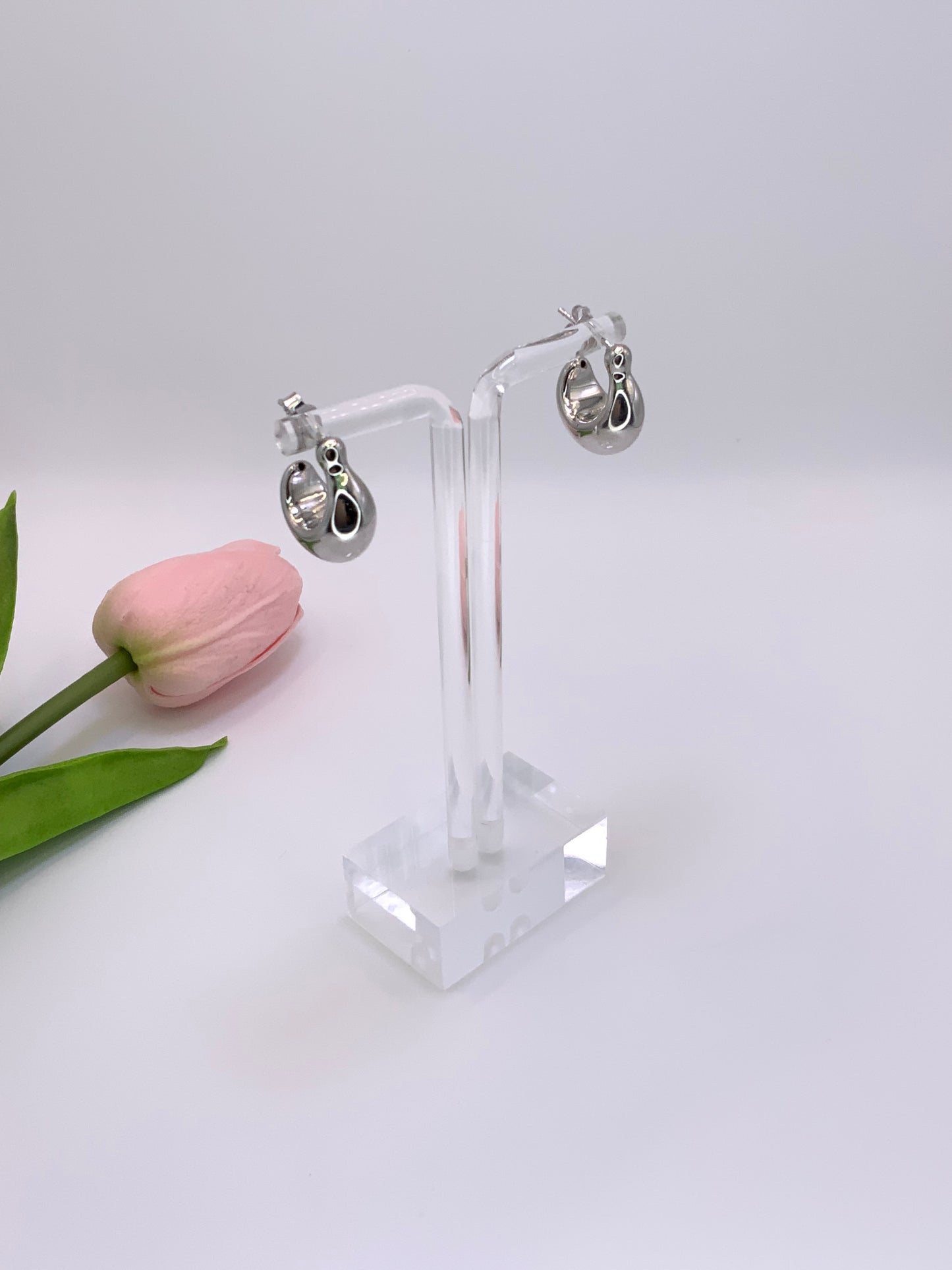 Luna Hoops Earrings Sterling Silver 925