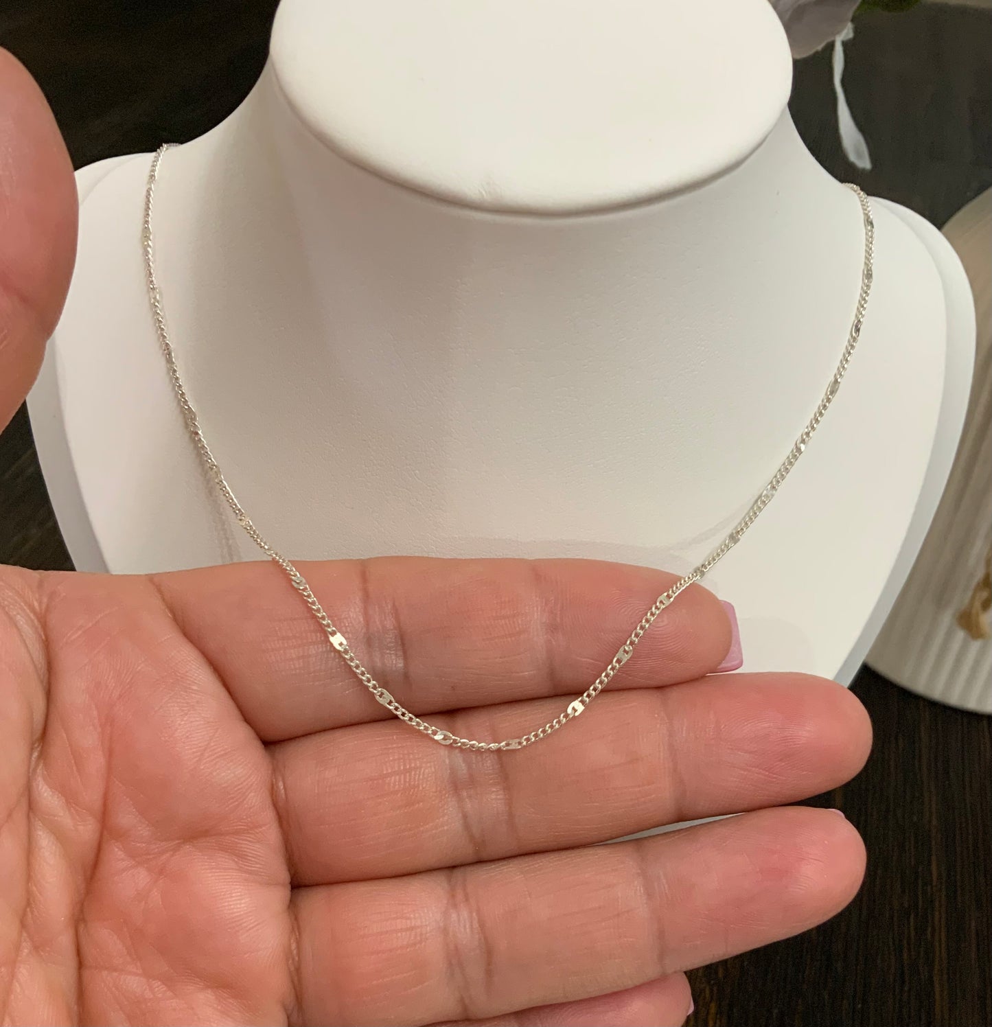 Mini Trebol Chain Necklace Sterling Silver 925 20”