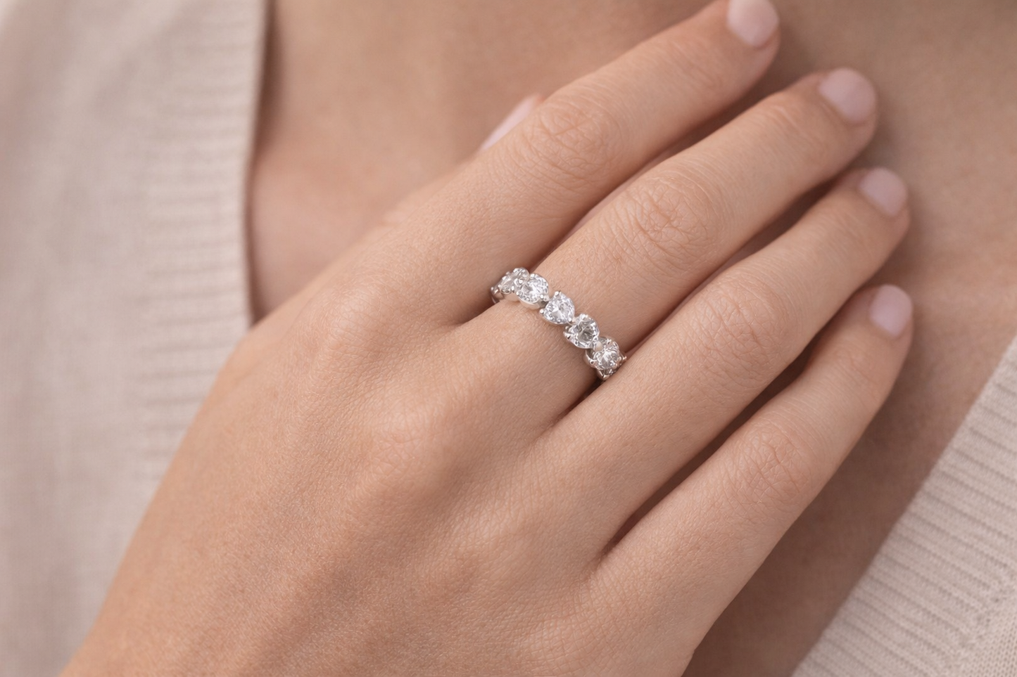 Fanny Hearts Ring 925 Sterling Silver