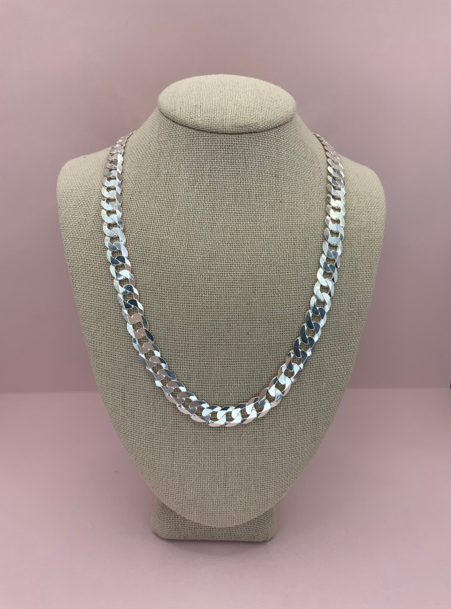 Cubana Chain Necklace Sterling Silver 925