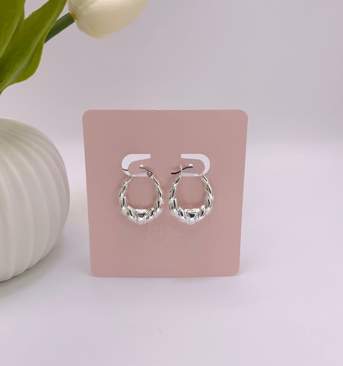 Lucy Hoop Earrings Sterling Silver 925 -25mm