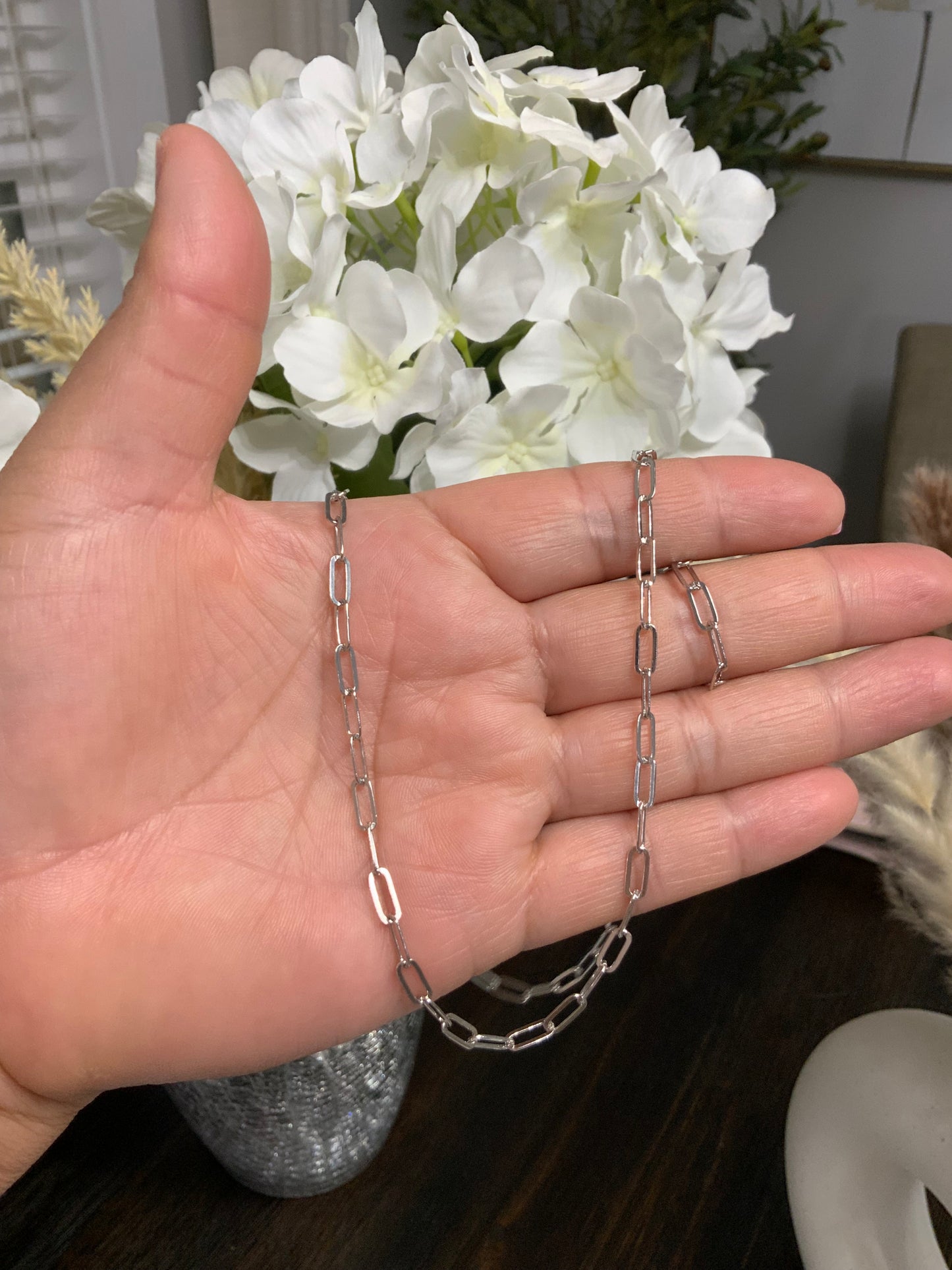 Paperclip (3mm) Chain Necklace Sterling Silver 925