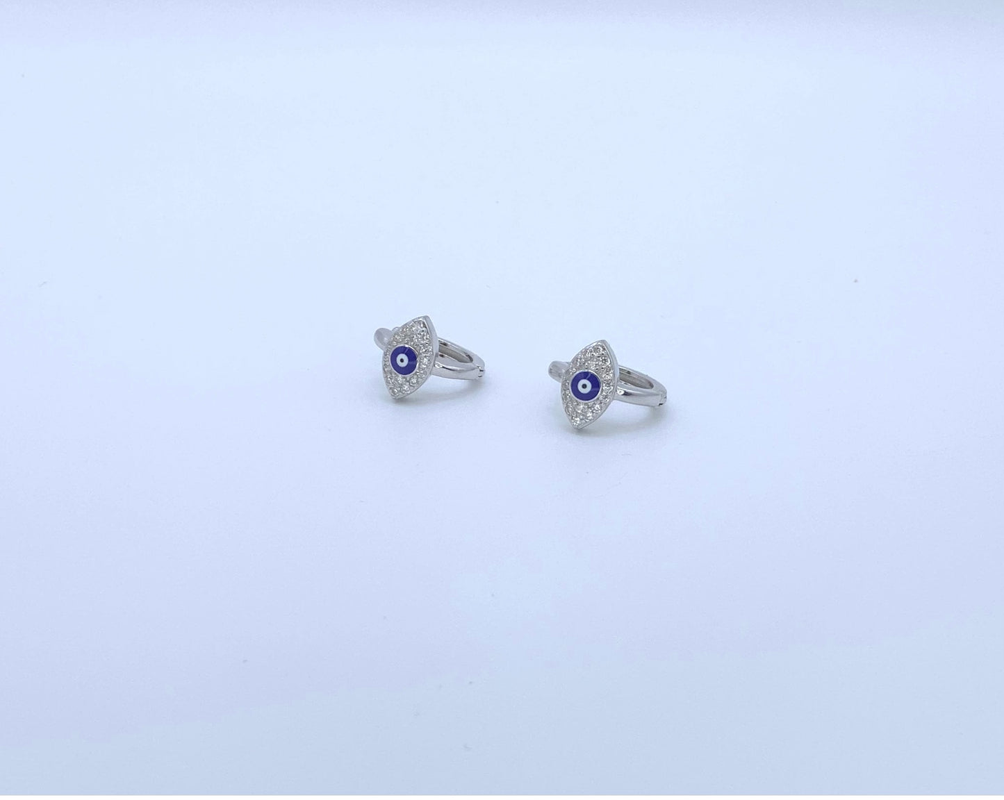 Evil Eye Hoop Earrings With Zc Sterling Silver 925