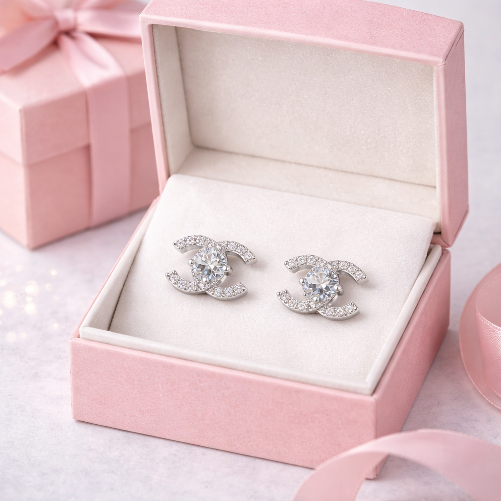 Celeste Sparkle Stud Earring- Sterling Silver 925