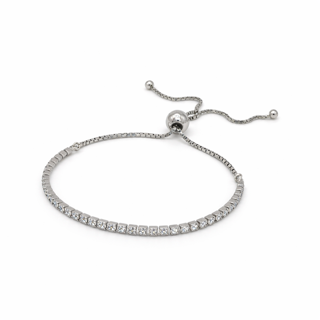 Tennis Adjustable W/cz - Sterling Silver 925