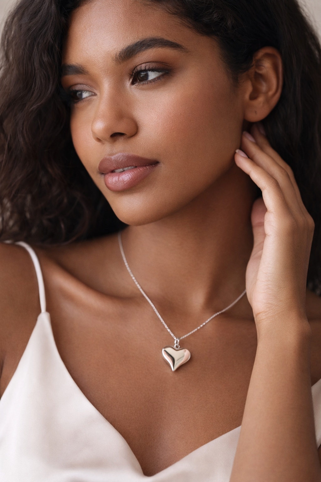Glossy Heart Pendant 925 Sterling Silver