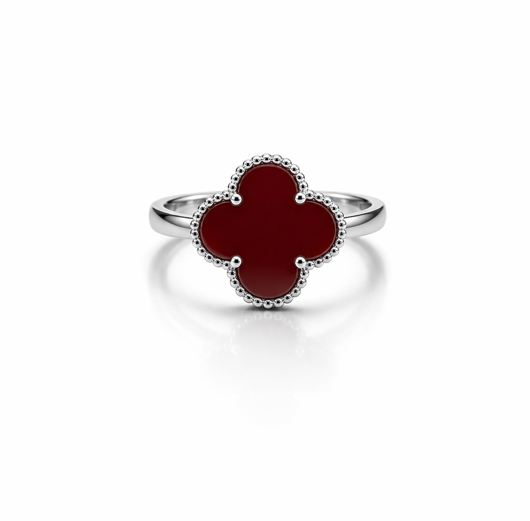 Red Clover 925 Sterling Silver Ring – 14mm