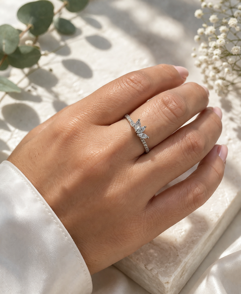 Diana Ring With CZ 925 Sterling Silver