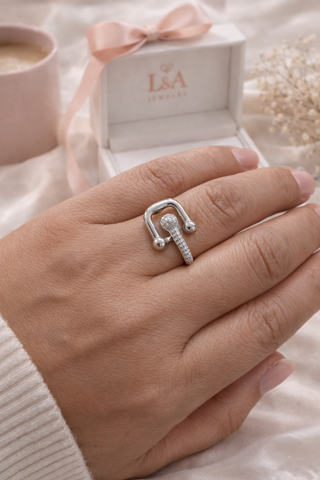 Modern Square Buckle Ring – Sterling Silver 925