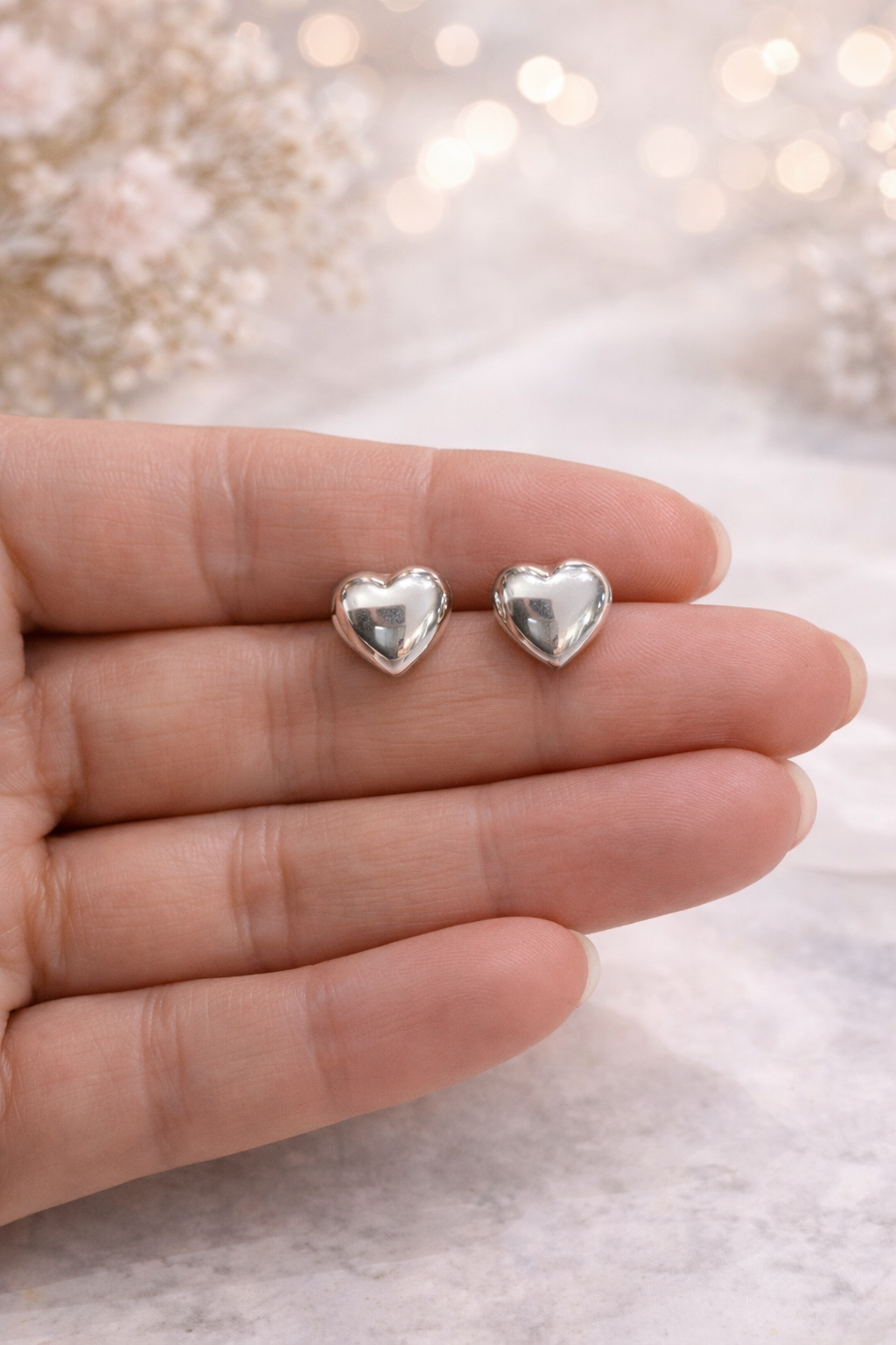 Janet Stud Earring Heart Shaped Sterling Silver 925